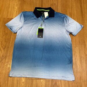 Society of Threads Men Intelli Fresh Polo T-Shirt Blue Spotted Size M